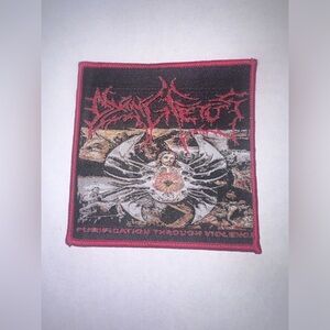 DYING FETUS, PURIFICATION THROUGH VIOLENCE, RED BORDER, SEW ON WOVEN PATCH